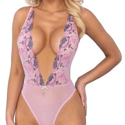 Ніжний рожевий боді з глибоким вирізом Kissable S/M