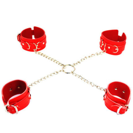 Обмежувачі DS Fetish Hogtie restraints with chain red
