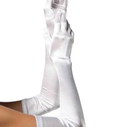 Рукавички Extra Long Opera Length Satin Gloves від Leg Avenue, білі