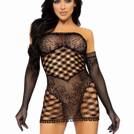 Сукня з рукавичками Leg Avenue, чорний