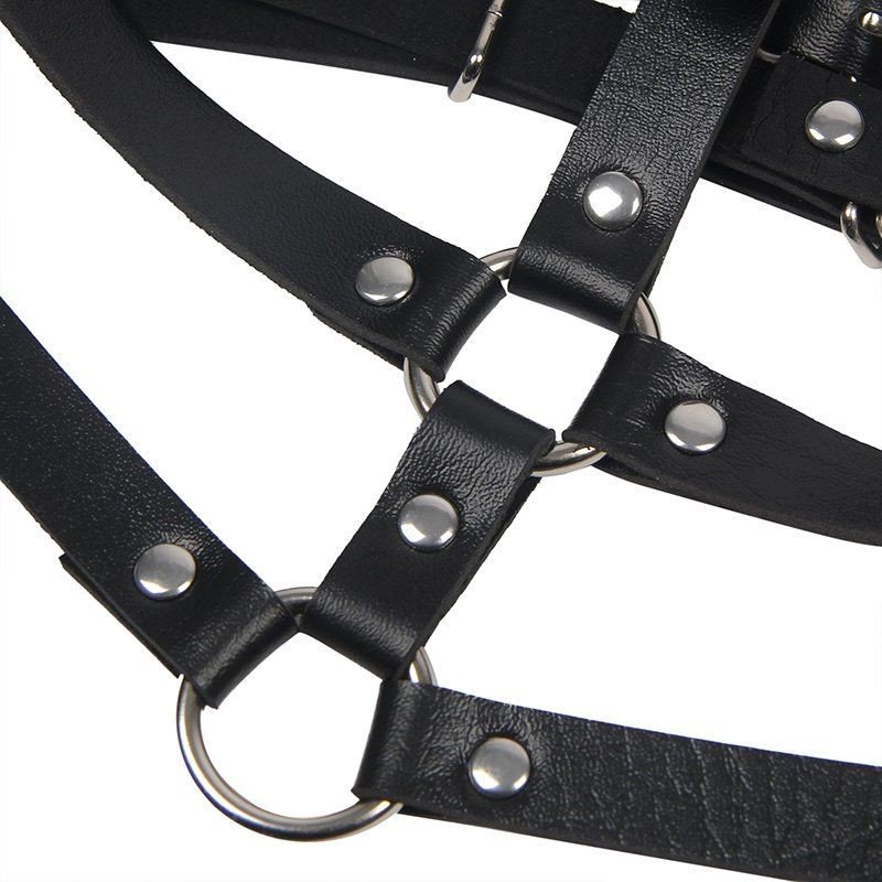 Портупея зі штучної шкіри Star Night Leather Chest Harness Straps, чорна - Зображення 4