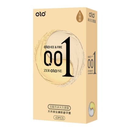 Презервативи ультра тонкі OLO з гіалуроновою кислотою + холод/тепло та пролонгатор (за 10 шт. /упаковка)