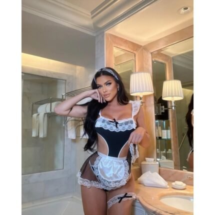 Сексуальний костюм покоївки Leg Avenue, M/L, 4 предмети, чорно-білий