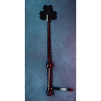 Стек у вигляді листя конюшини Candy Hero, натуральна шкіра, чорний, 55 см