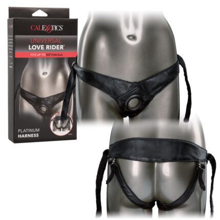 Трусики для страпону Universal Love Rider Platinum Harness, шкірозамінник, чорні