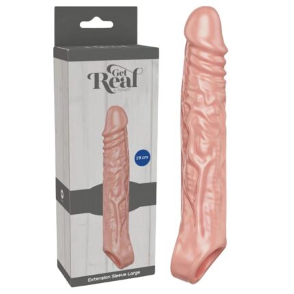 Насадка, що подовжує, на пеніс ToyJoy Get Real Extension Sleeve Large з петлею на мошонку, бежева