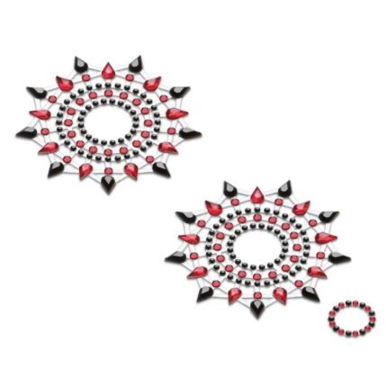 Прикраси зі стразами для грудей Gloria Petits Joujoux, червоно-чорні