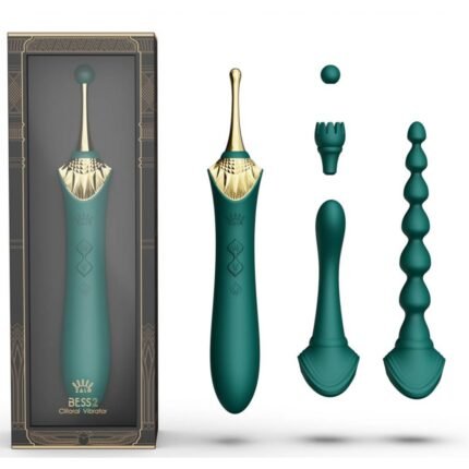Вібратор двосторонній універсальний ZALO BESS2 Turquoise Green