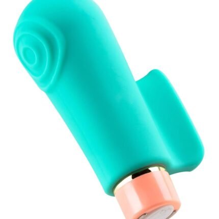 Вібратор на палець із рельєфом Aria Blush, силіконовий, бірюзовий