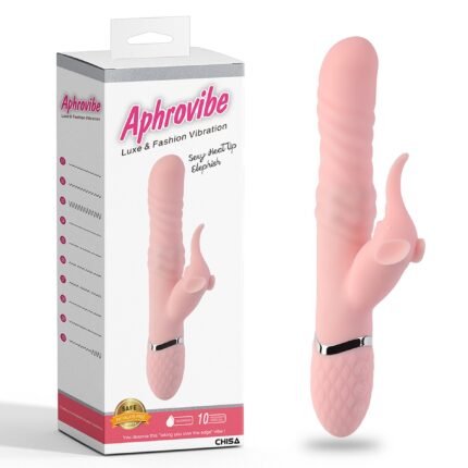 Вібратор подвійний рельєфний Chisa Aphrovibe з кульками, що обертаються, і слоником стимулятором