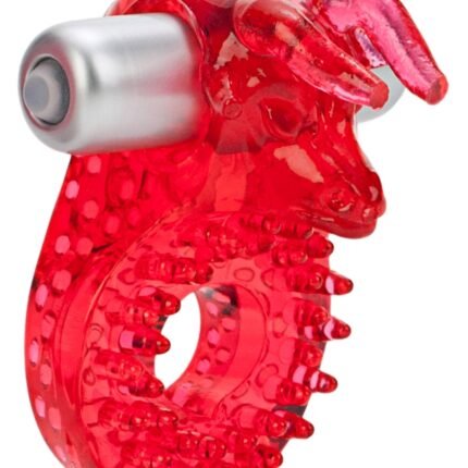 Вібро-ерекційне кільце з биком CalExotics червоне, 8. 2 х 5 см