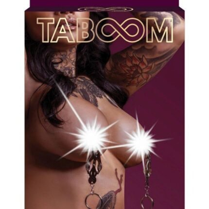 Затискачі-метелики з кільцем Taboom Nipple Play Butterfly Clamps With Ring, сріблясті
