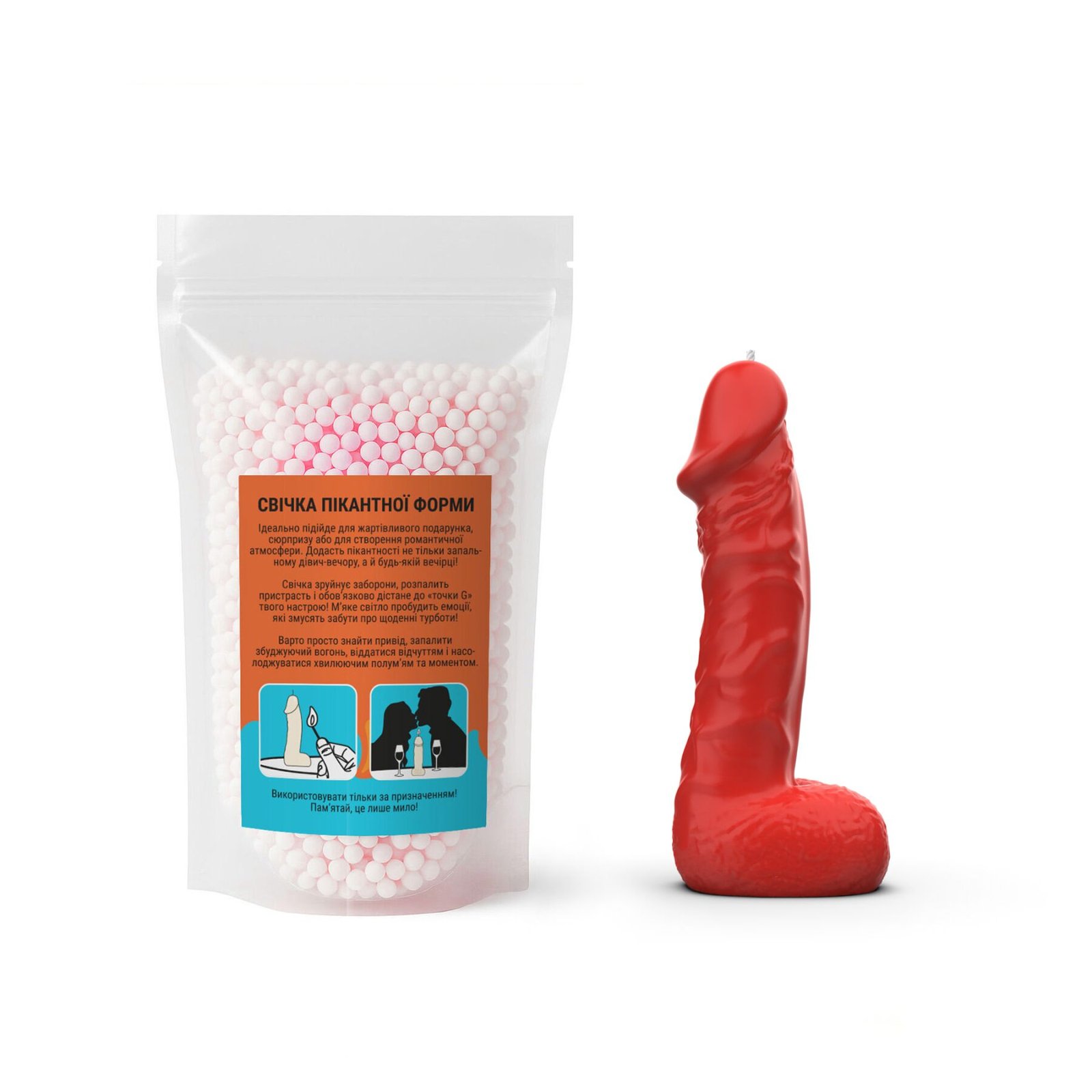 Свічка у вигляді члена Чистий Кайф MEDIUM Red - Зображення 4