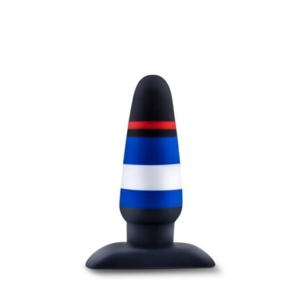 Анальна пробка Blush Pride Avant із кольоровими лініями, чорна