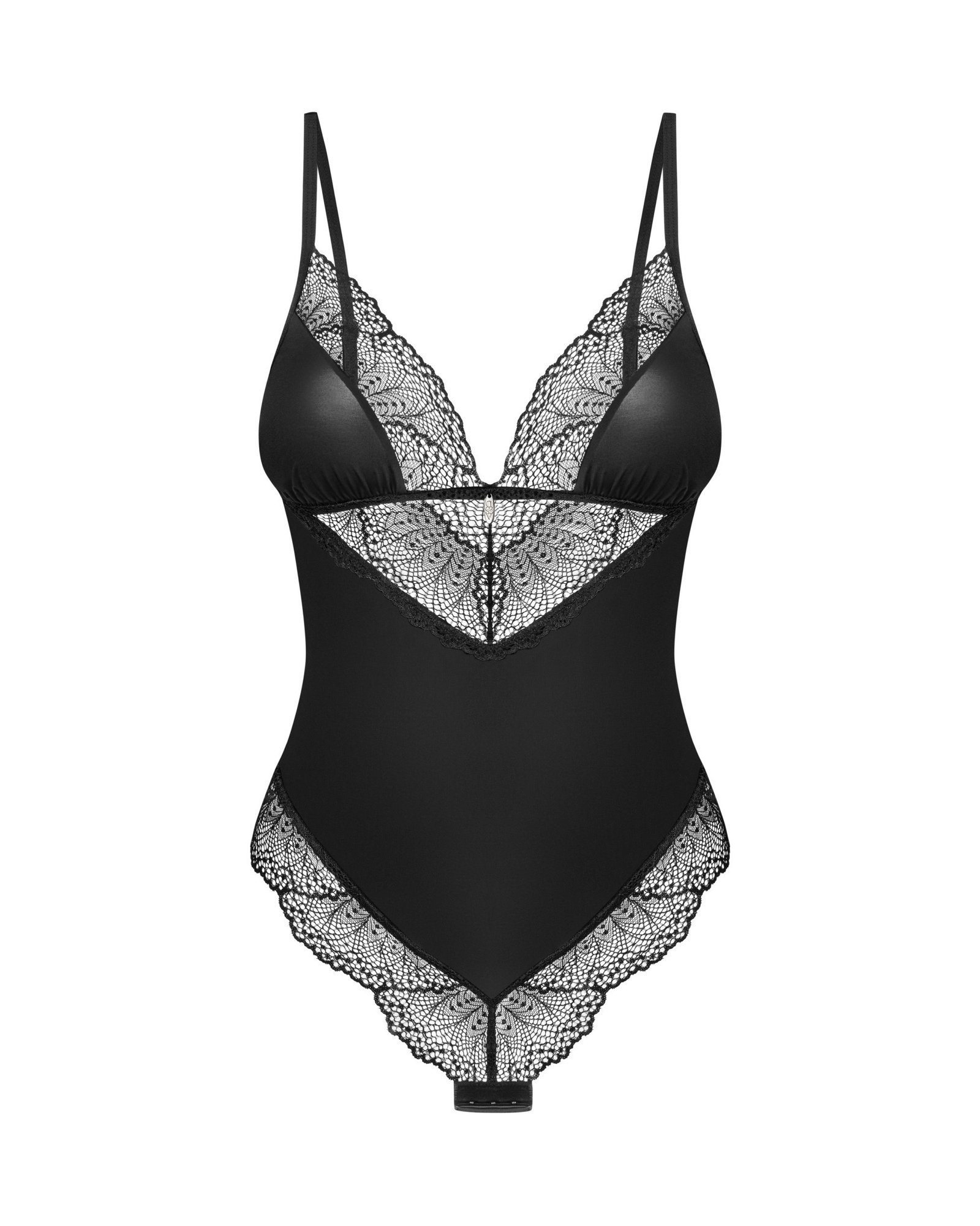 Боді Obsessive Lobellis мереживне, чорне, XS-S - Зображення 4