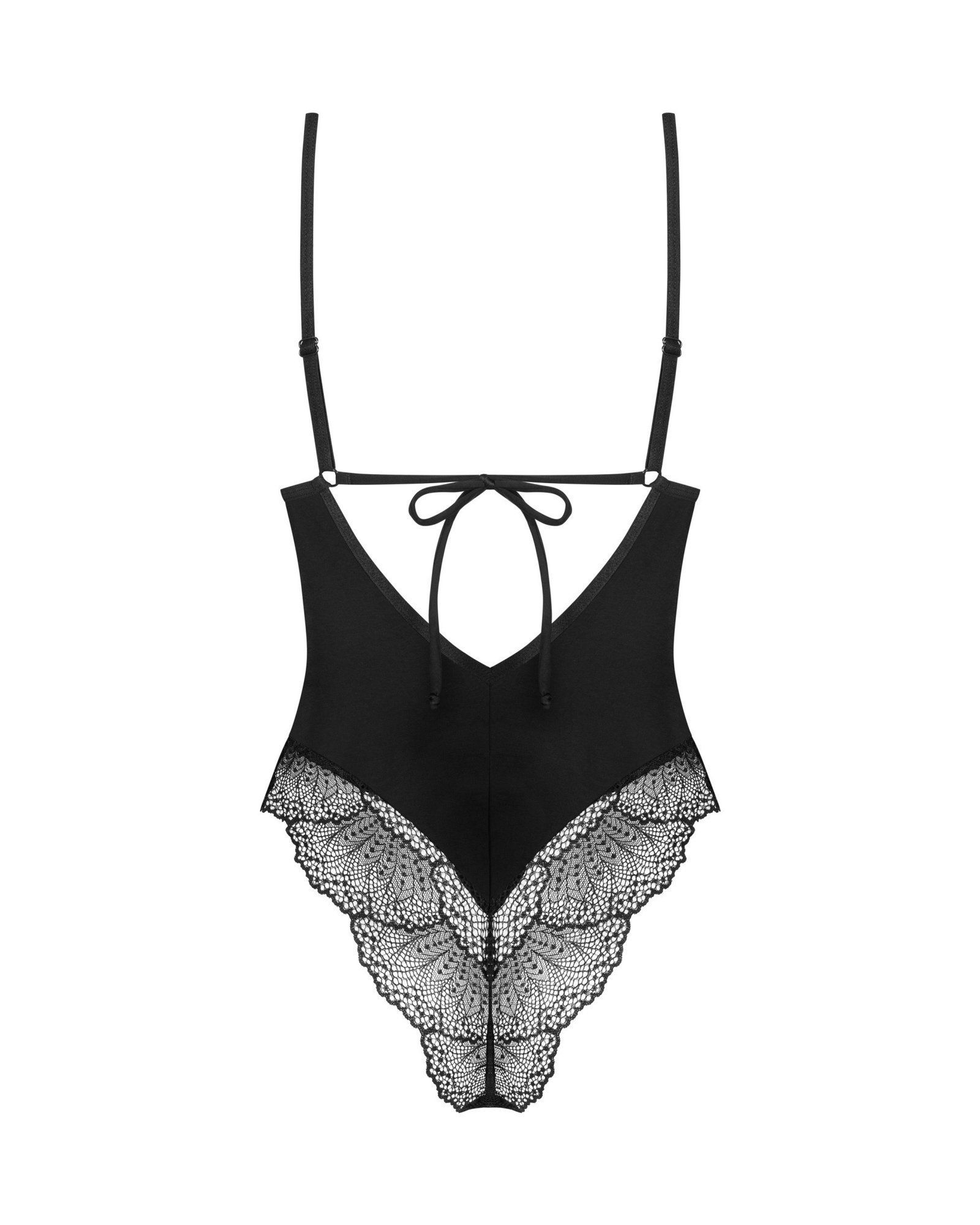 Боді Obsessive Lobellis мереживне, чорне, XS-S - Зображення 5