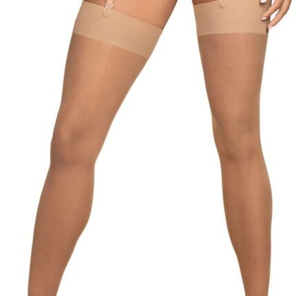 Панчохи тілесні з щільними гумками Obsessive S800 тілесні, L/XL