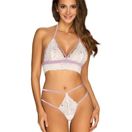 Еротичний комплект мереживний Obsessive Lilyanne 2-pcs set white S/M