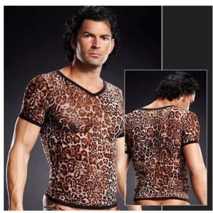 Футболка чоловіча Blue Line Pro-Mesh з V-подібним вирізом та леопардовим принтом, S/M