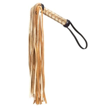 Батіг золотий з чорним шкіряний DS Fetish ручна робота (Голландія)