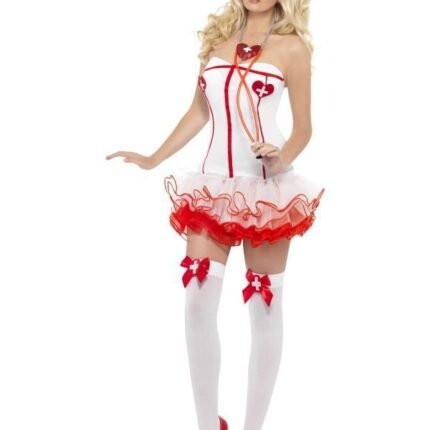 Костюм сексуальної медсестри Nurse біло-червоний, XS