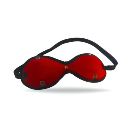 Маска шкіряна із заклепками DS Fetish червона (Голландія)