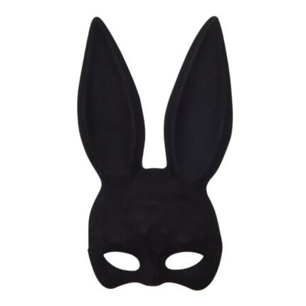 Маска зайчика з оксамитовим напиленням DS Fetish чорна