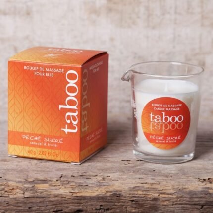 Масажна свічка для неї Ruf Taboo Peche Sucre з ароматом нектарину, 60 гр