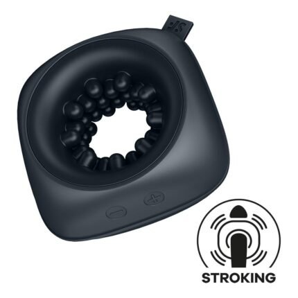 Мастурбатор-кільце з рельєфом Satisfyer Ring Stroker та вібрацією, чорний