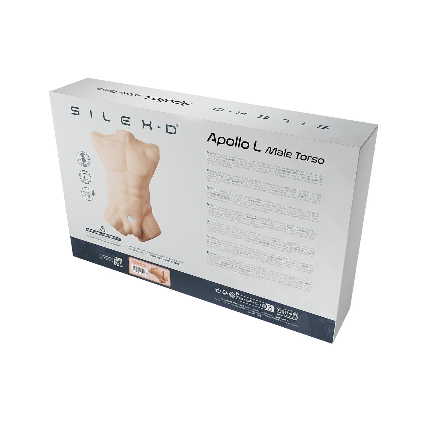 Фалоімітатор реалістичний на торсі Silex-D Apollo S термореактивний, тілесний, 17.6 х 3.5 см - Зображення 8