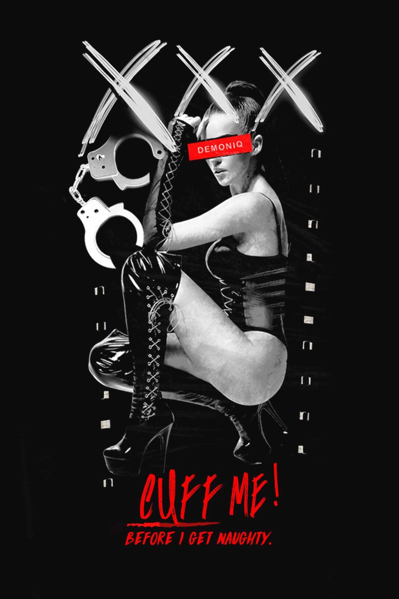 Чоловіча футболка з принтом Cuff Мe! Demoniq TSHRB004 чорна, XL - Зображення 3