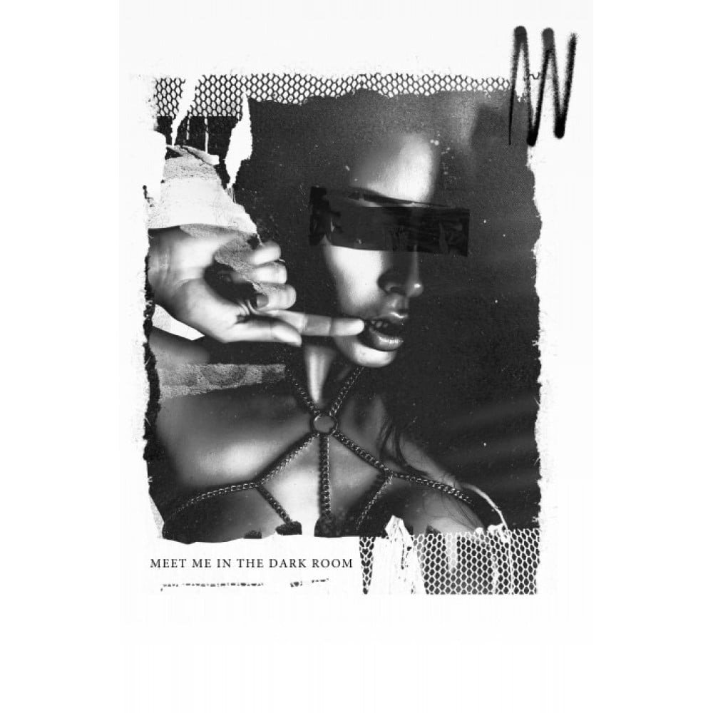 Чоловіча футболка з принтом Dark room Demoniq TSHRB001 біла, XL - Зображення 3