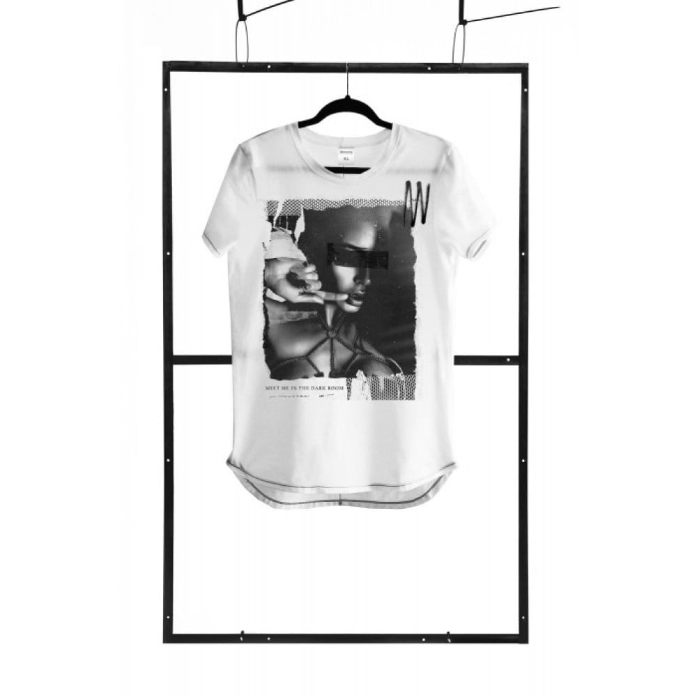 Чоловіча футболка з принтом Dark room Demoniq TSHRB001 біла, XL