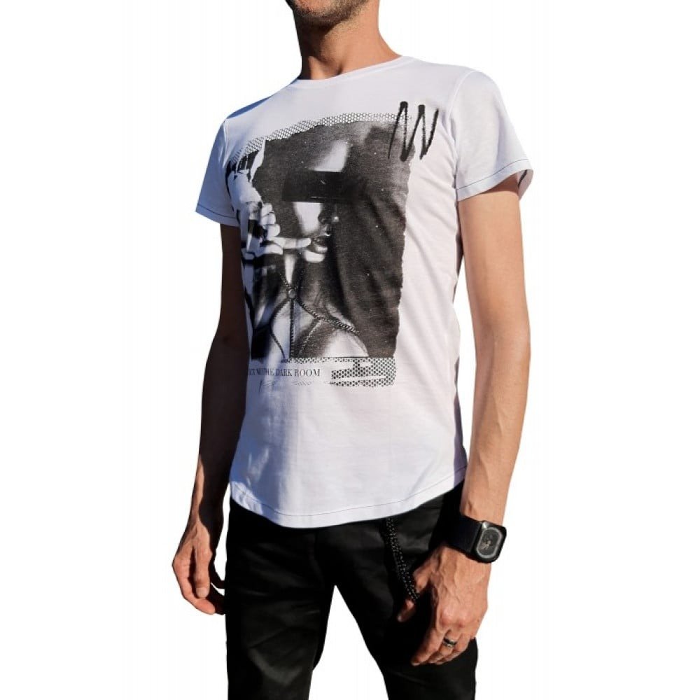 Чоловіча футболка з принтом Dark room Demoniq TSHRB001 біла, XL - Зображення 4