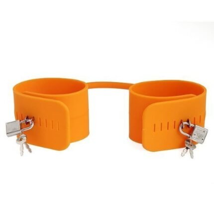 Наручники силіконові із замком Roomfun Silicon Guffs оранжеві