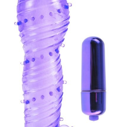 Насадка для члена рельєфна Pipedream з віброкулею, фіолетова