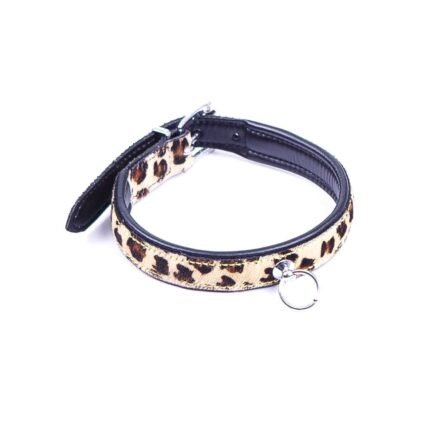 Нашийник леопардового забарвлення DS Fetish натуральне хутро поні (Голландія)