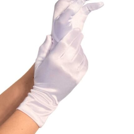 Рукавички сатинові Leg Avenue Satin Wrist білі, One Size