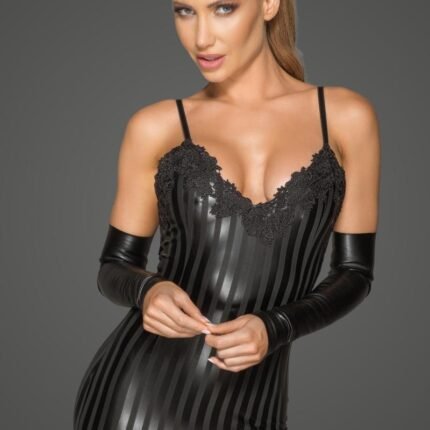 Сукня в смужку Noir Handmade F208 з декоративною вишивкою, S