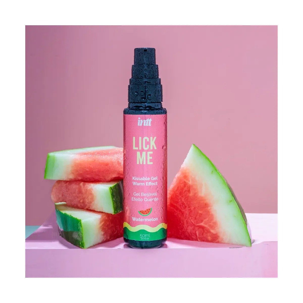 Їстівний гель зі смаком кавуна Intt Lick Me Watermelon та зігріваючим ефектом, 50 мл - Зображення 4