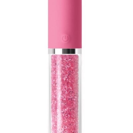 Скляний вібратор із кристалами NS Novelties Stardust Charm рожевий