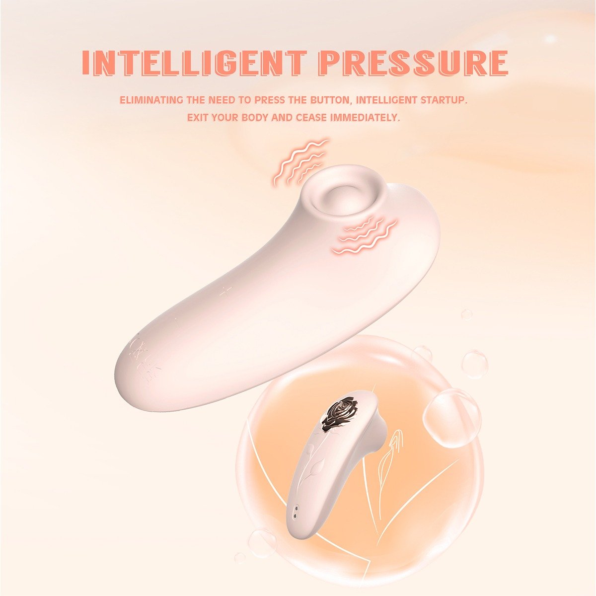 Стимулятор з пульсацією для клітора Chisa Kissen Rosebud персиковий - Зображення 4