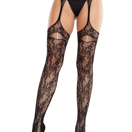 Колготки Leg Avenue Net Stockings with Attached Garter Belt One Size Black