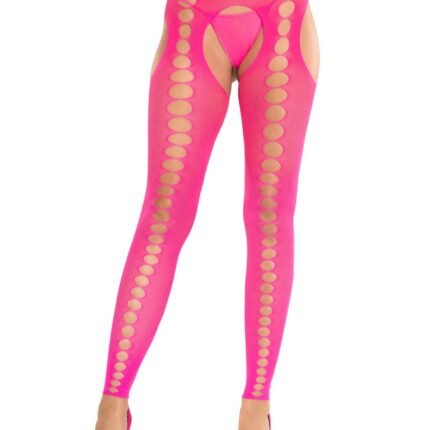 Колготки Leg Avenue Seamless Opaque Footless Suspender Hose One Size Neon Pink