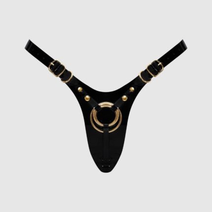 Трусики для страпона Strap-On-Me Leatherette Harness Fabulous - One Size - Black Glossy