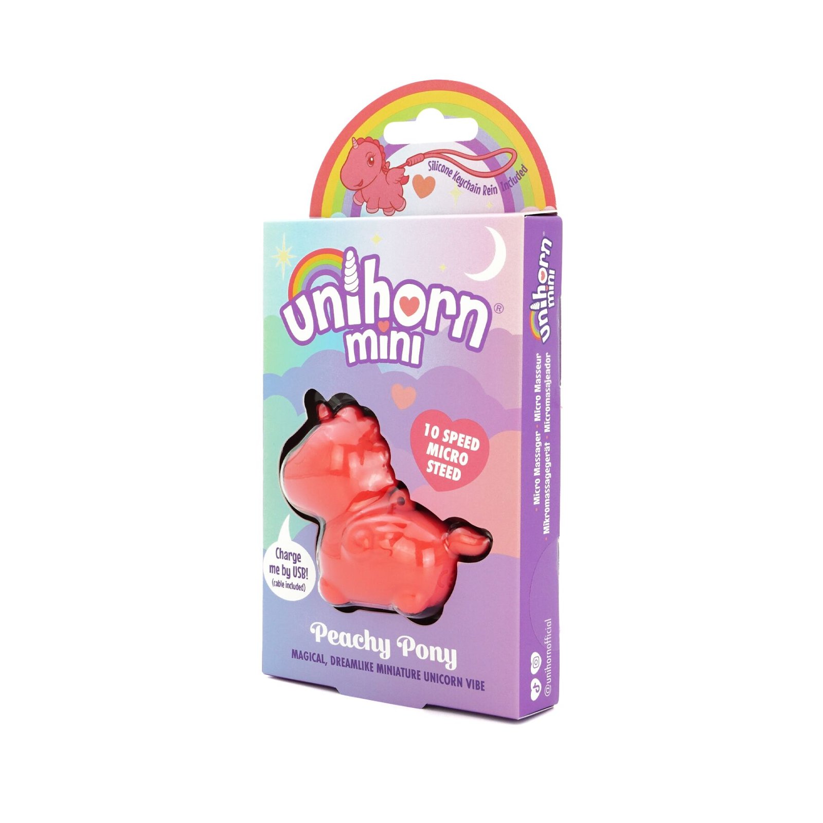 Вібратор-єдиноріжка Unihorn Mini - Peachy Pony, брелок з вібрацією - Зображення 2