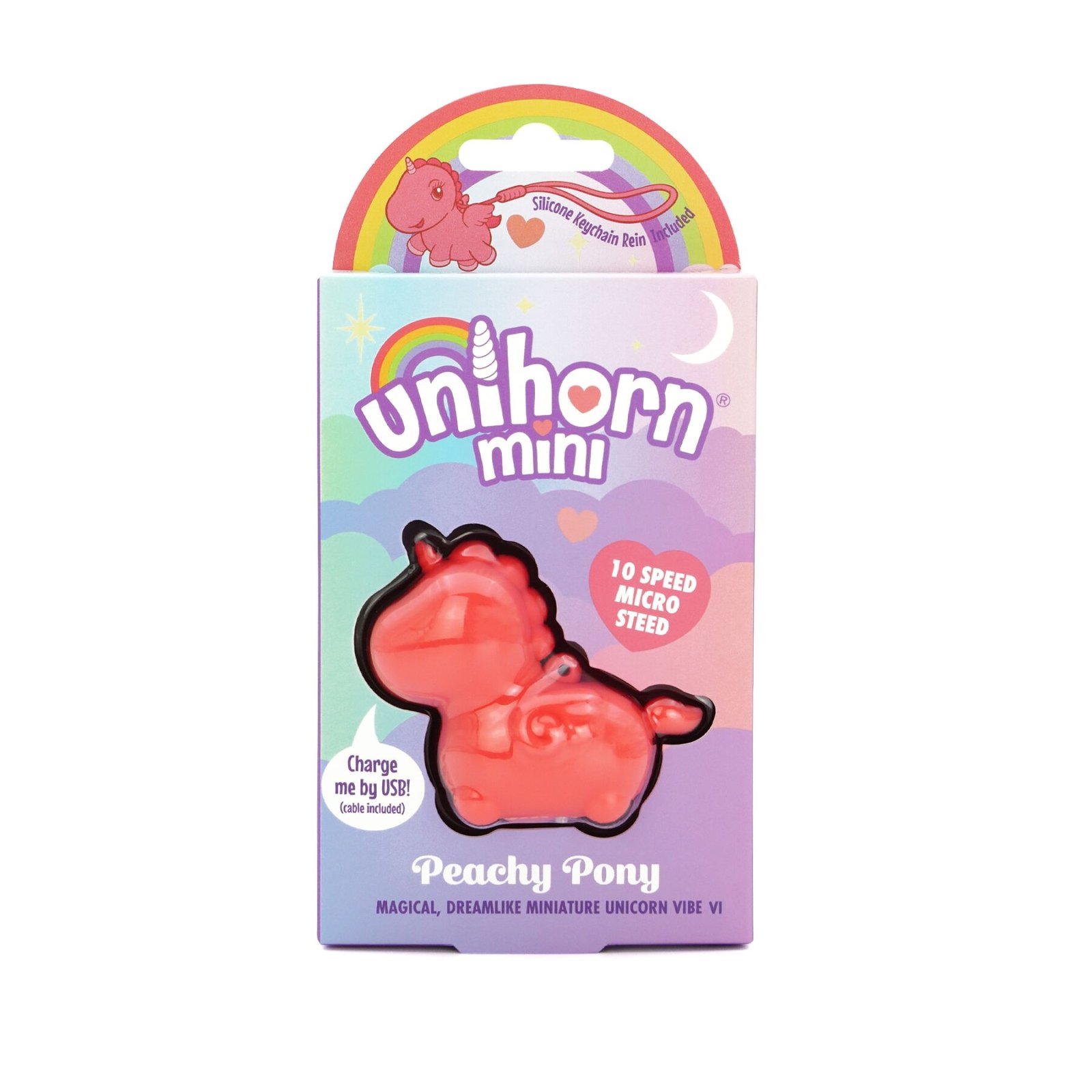 Вібратор-єдиноріжка Unihorn Mini - Peachy Pony, брелок з вібрацією - Зображення 6