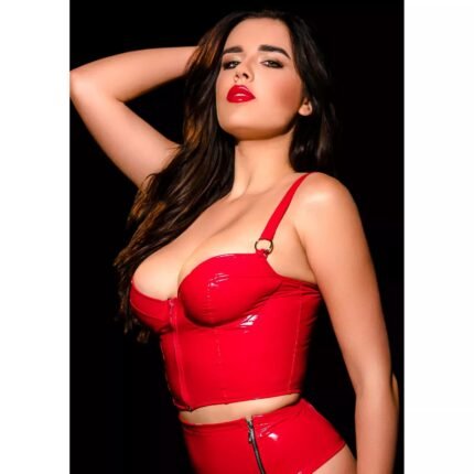 Топ глянсовий OhMyG! Tokyo з блискавкою спереду, червоний, L-XL
