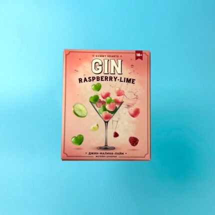 Желейки з джином VidDushi "Сердечки" з ароматом малини та лайма, 100 гр