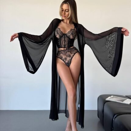 Халат DO3637 чорний